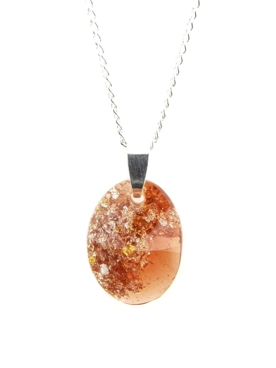 Amber Oval Orgone Pendant By Orgonevibes