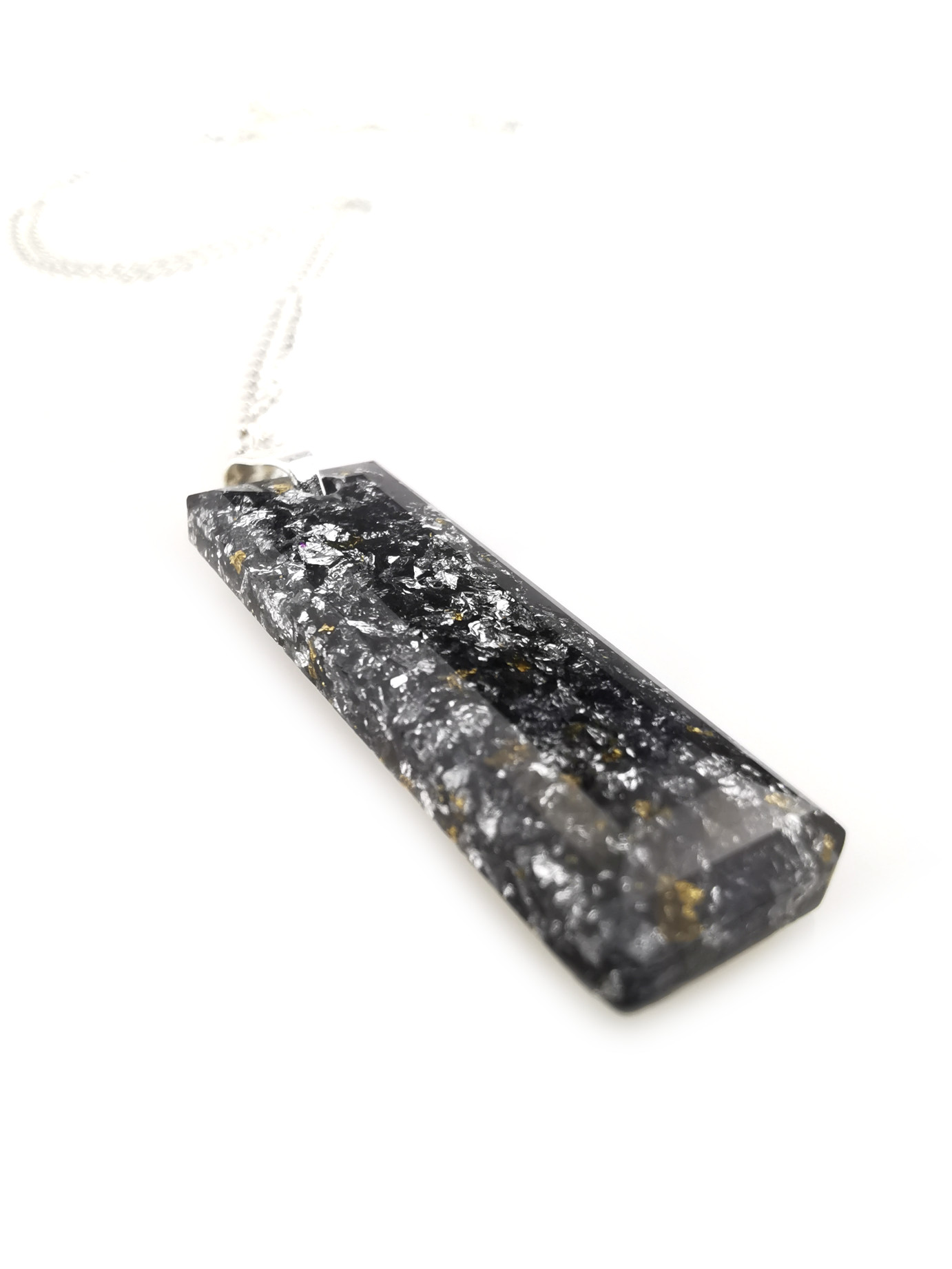 Black Baguette Orgone Crystal Pendant by OrgoneVibes