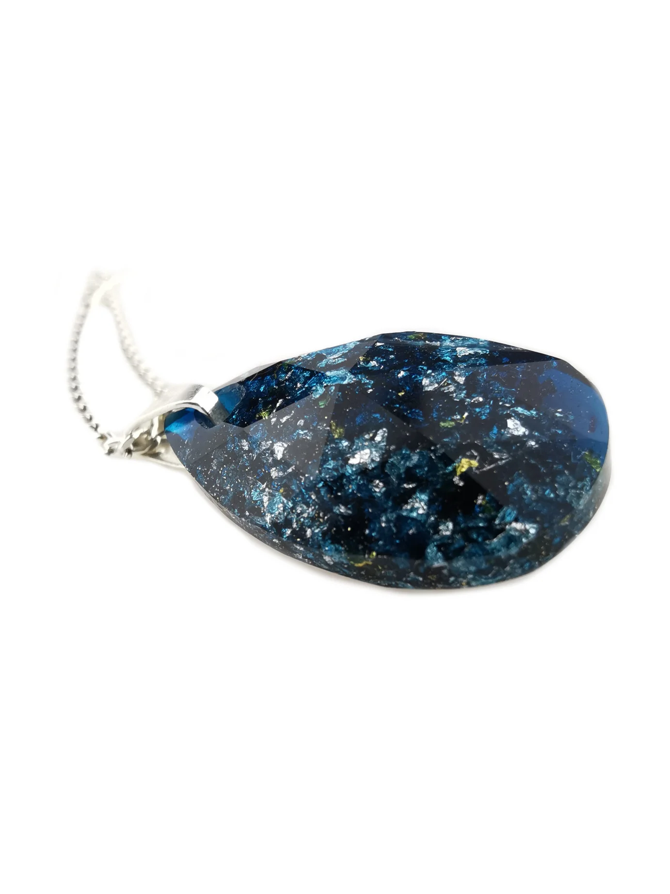 Dark Blue Pear Crystal Orgone Pendant by OrgoneVibes