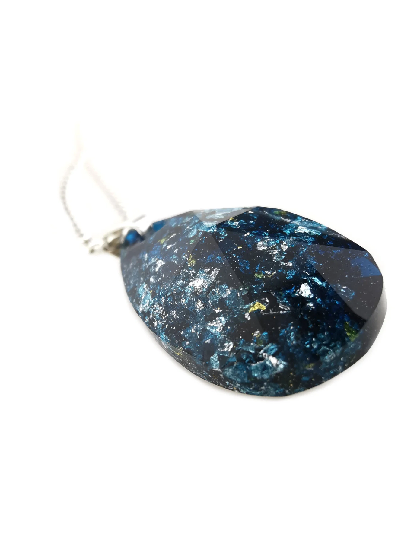 Dark Blue Pear Orgone Protection Pendant by OrgoneVibes