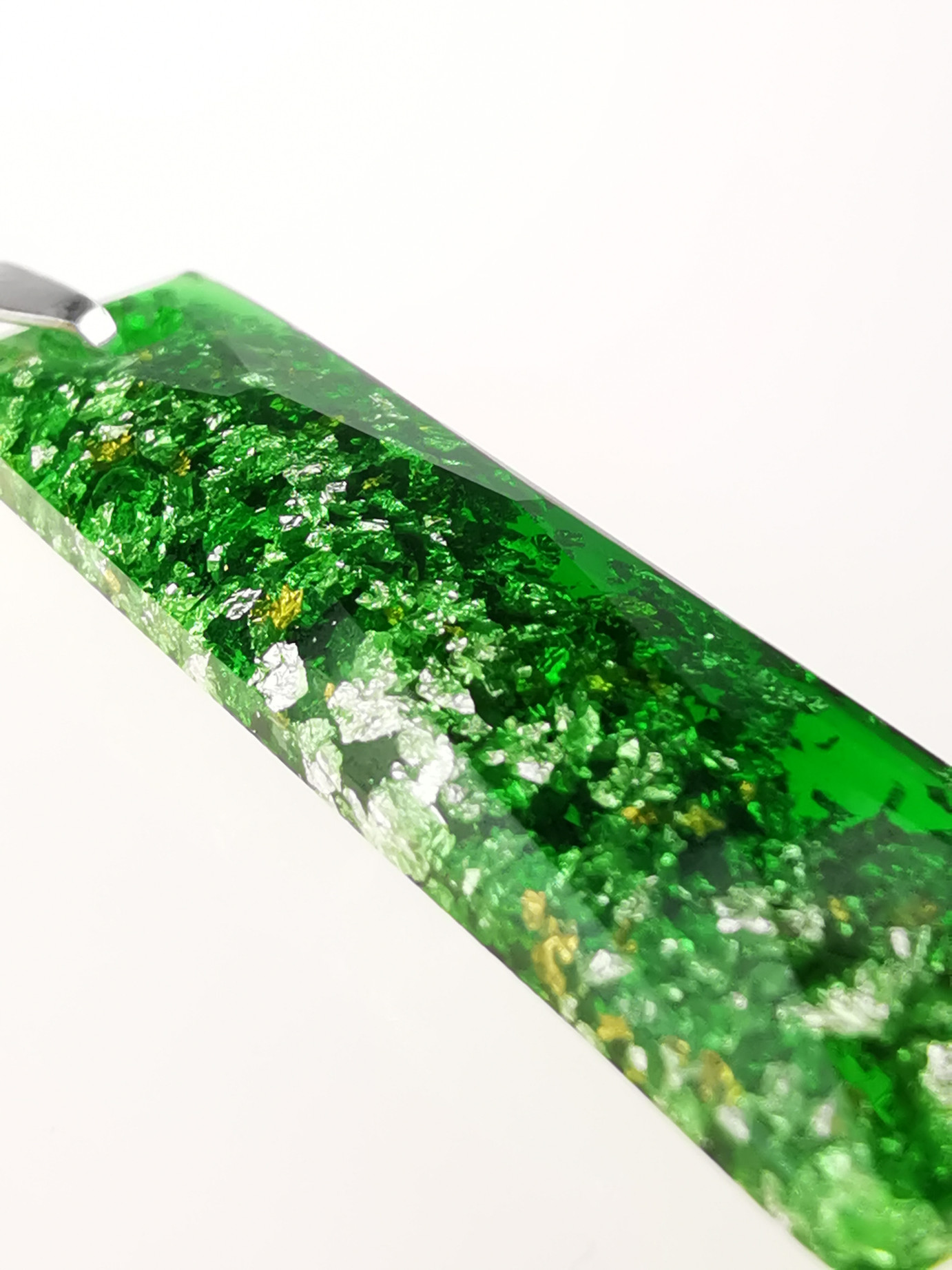 Green King Baguette Orgone Jewelry Pendant by OrgoneVibes
