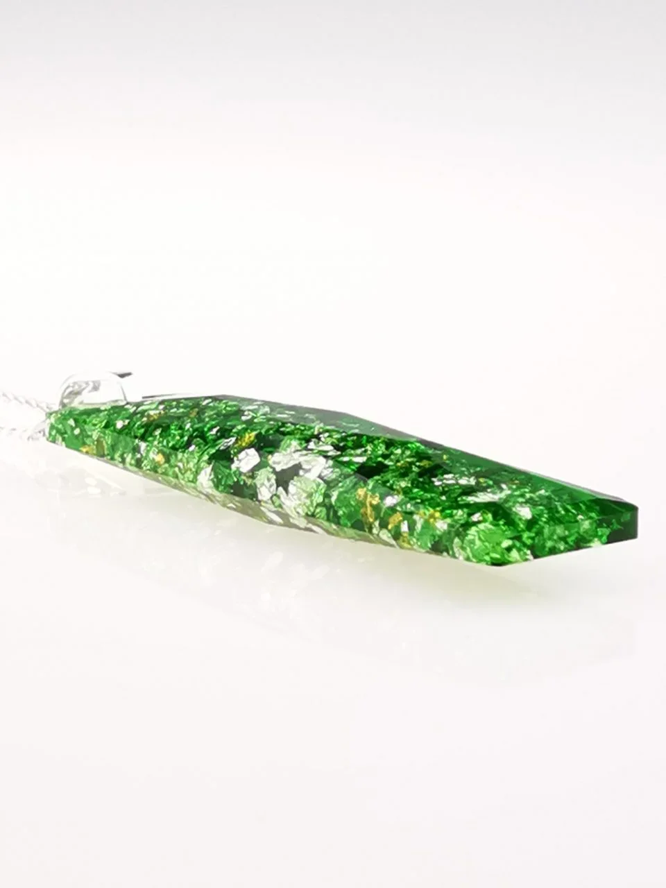 Green King Baguette Orgone Pendant With Gold And Silver By Orgonevibes