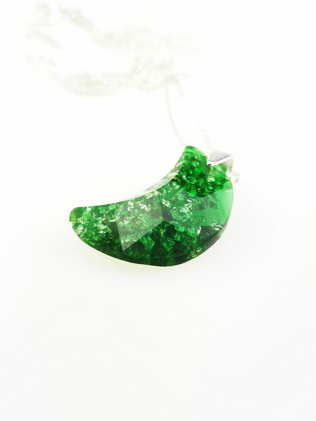 Green Moon Orgone Crystal Pendant by OrgoneVibes