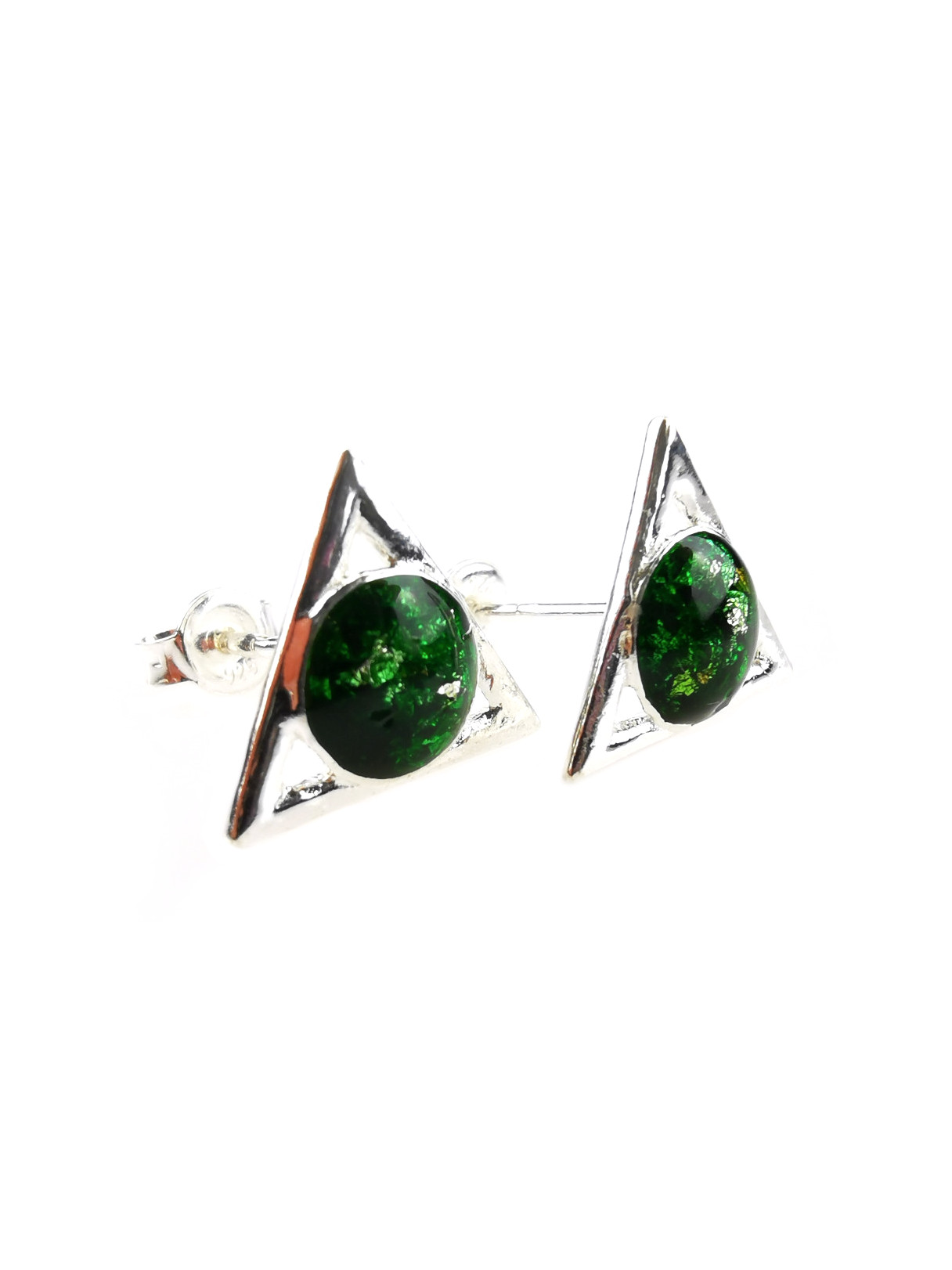 Green Triangle Orgone Crystal Earrings by OrgoneVibes