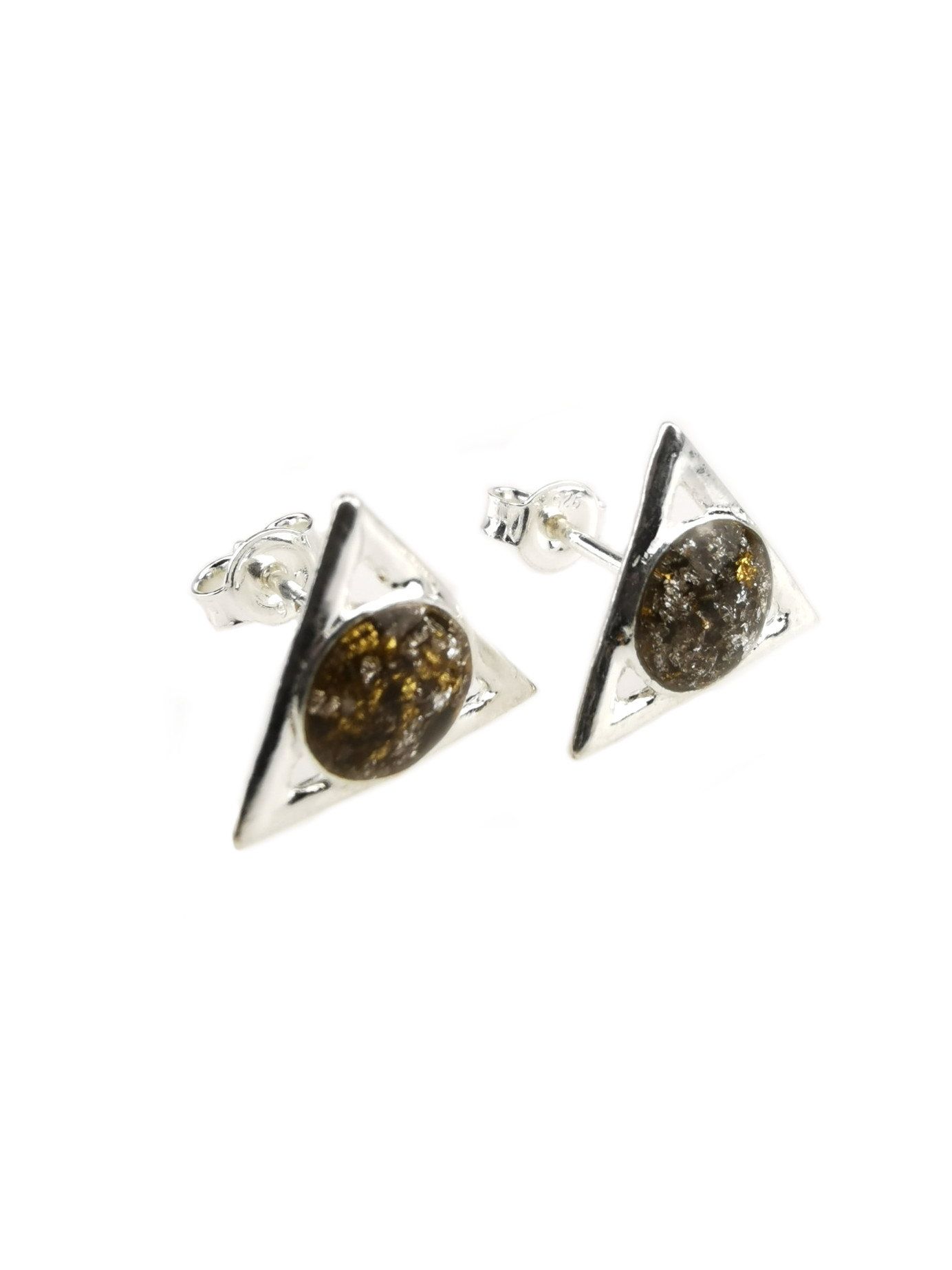 Grey Triangle Orgone Crystal Earrings by OrgoneVibes
