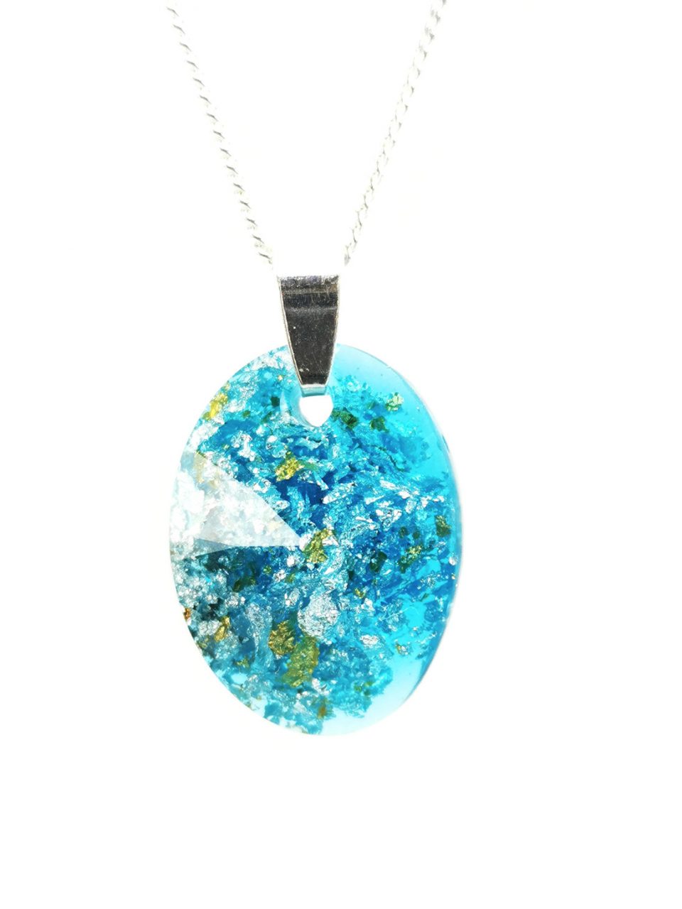 Light Blue Oval Orgone Pendant by OrgoneVibes