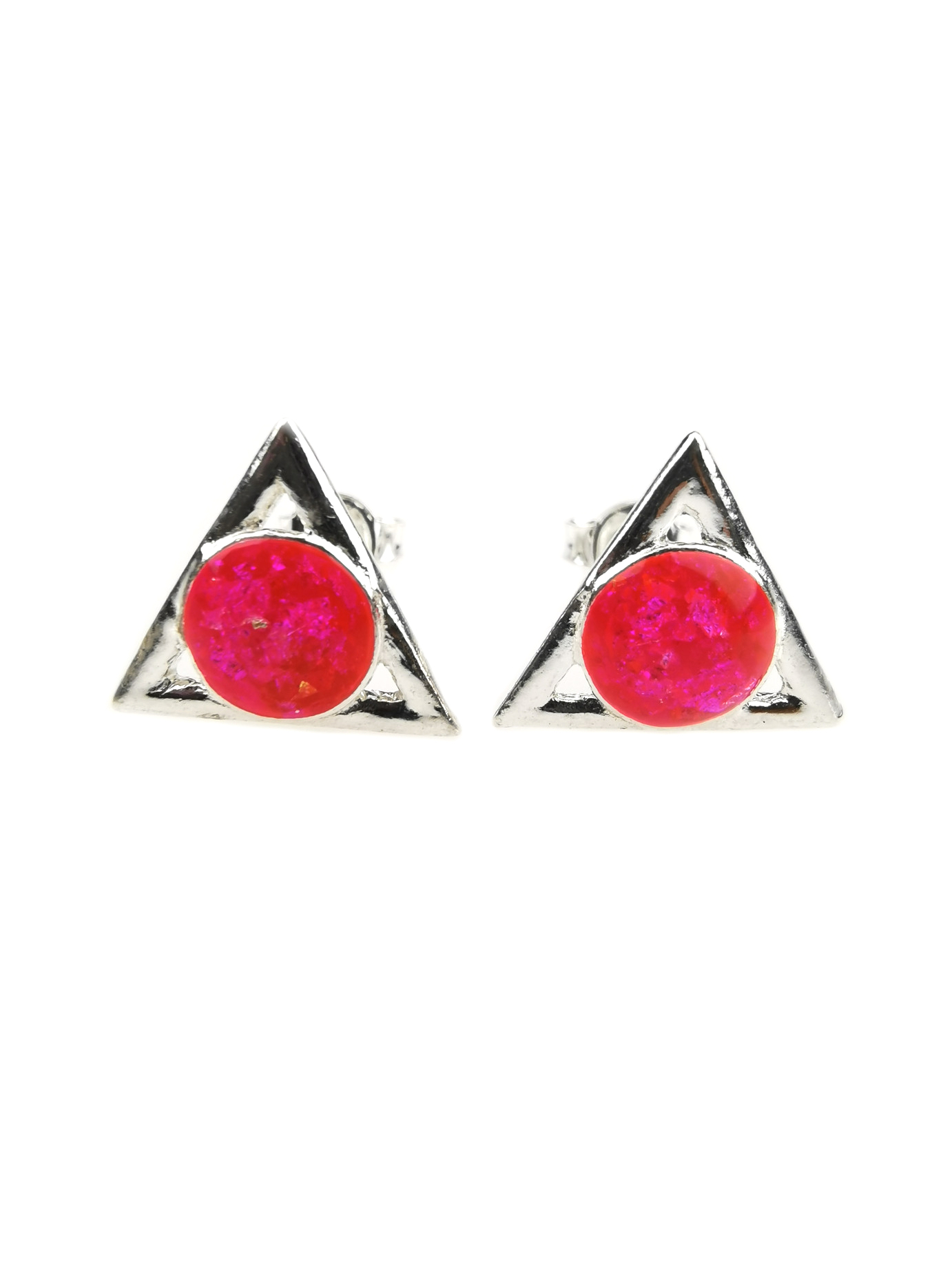 Pink Triangle Orgone Energy Earrings by OrgoneVibes