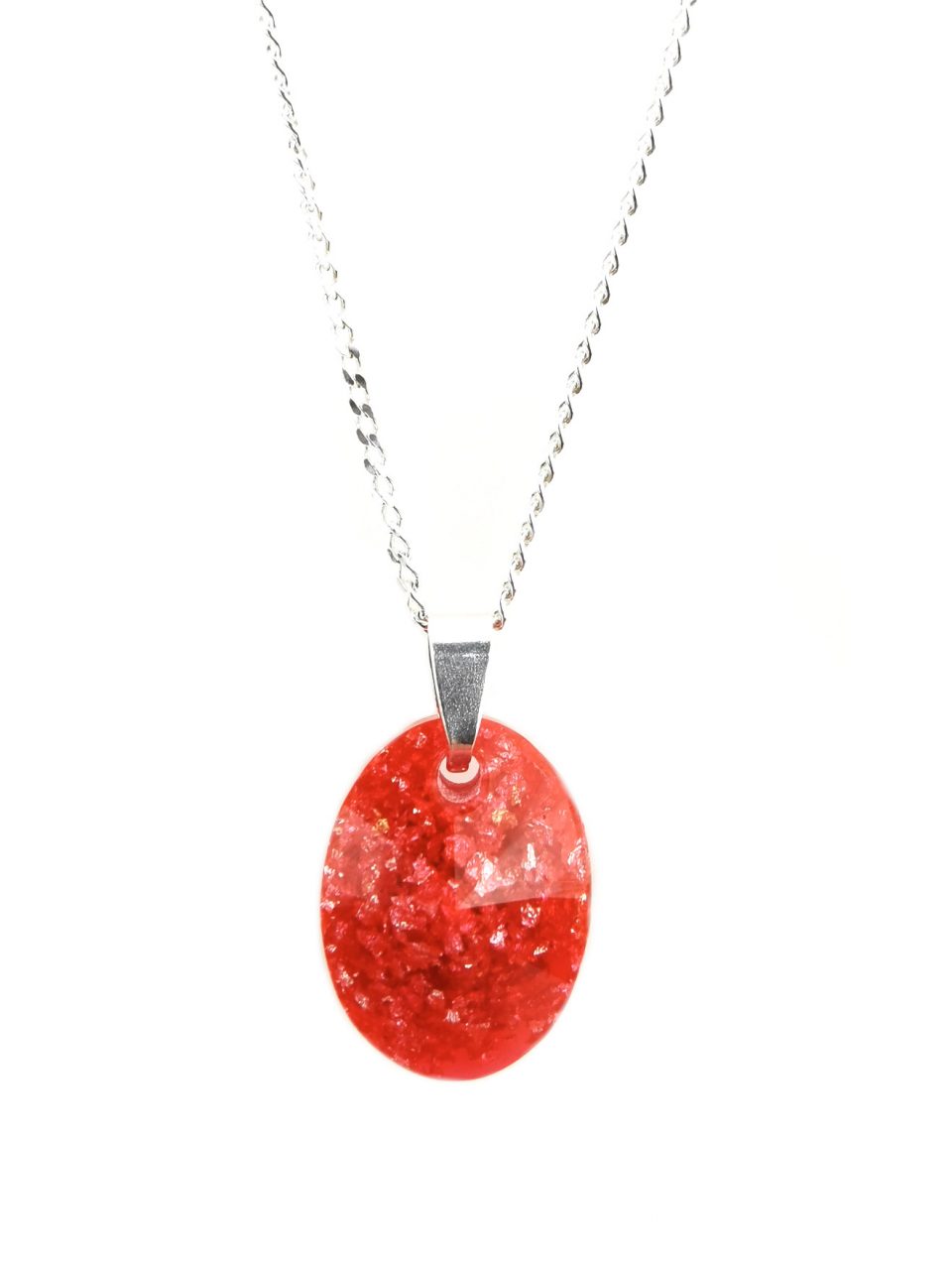 Red Oval Orgone Pendant by OrgoneVibes