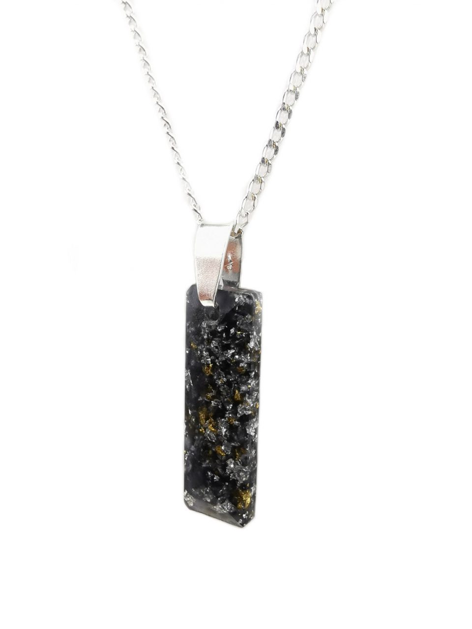 Small Black Baguette Orgonite Necklace by OrgoneVibes