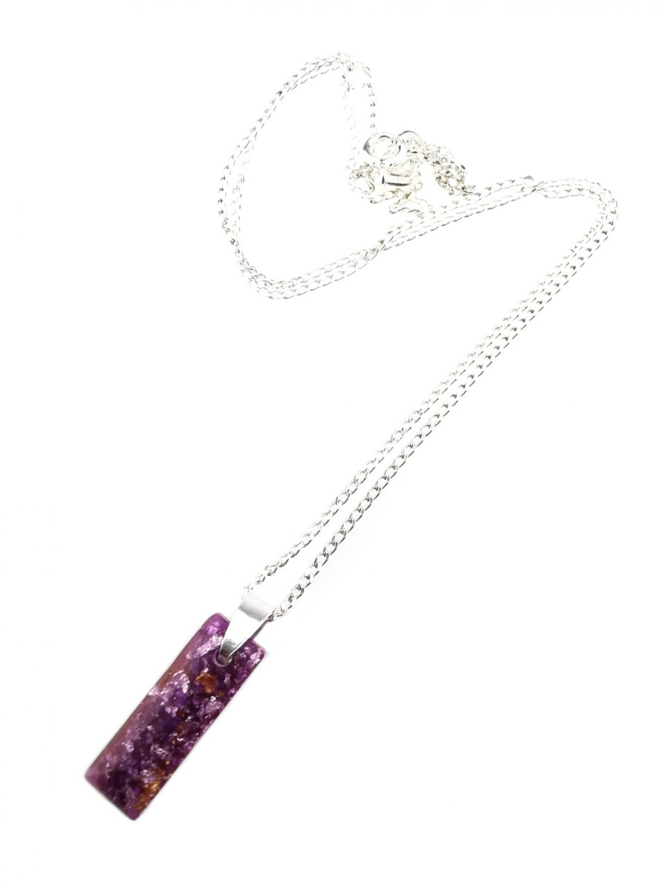 Small Violet Baguette Orgone Pendant for Women by OrgoneVibes