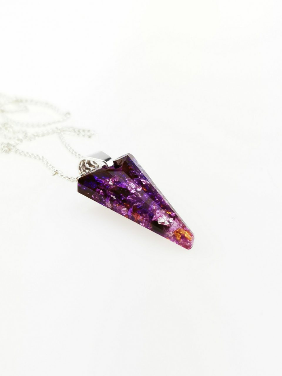 Small Violet Spike Orgone Crystal Pendant by OrgoneVibes