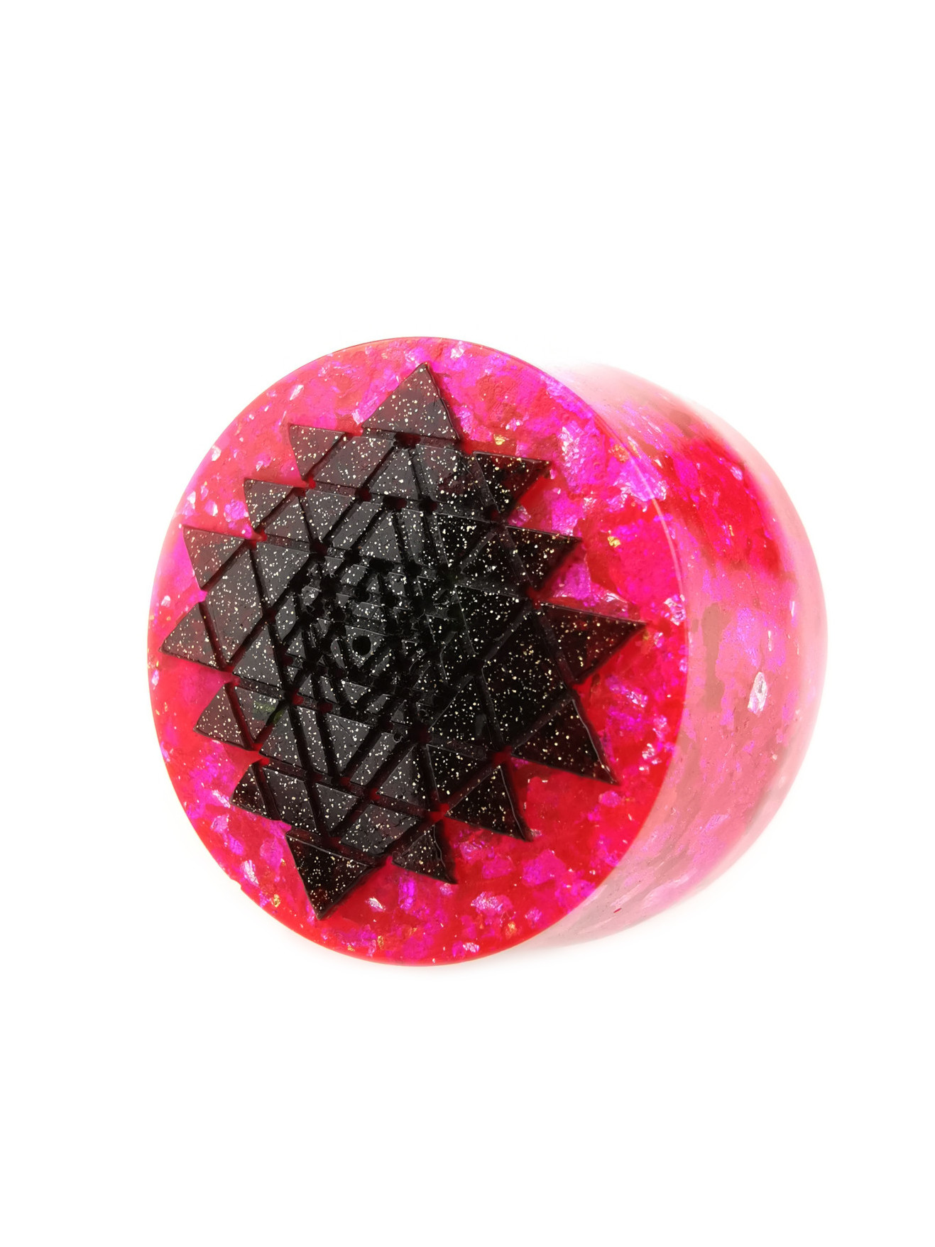 Sri Yantra Orgone Puck in Black and Pink by OrgoneVibes