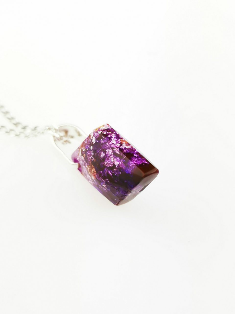Violet Rhombus Orgone Pendant with Gold and Silver by OrgoneVibes