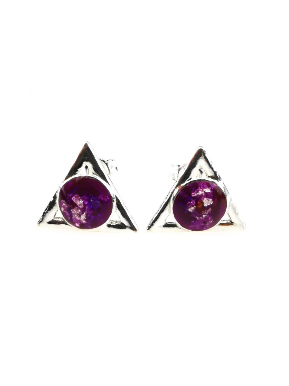 Violet Triangle Orgone Earrings By Orgonevibes