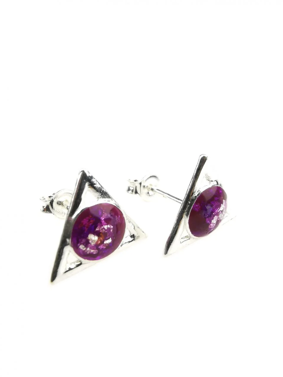 Violet Triangle Orgone Jewelry Earrings By Orgonevibes