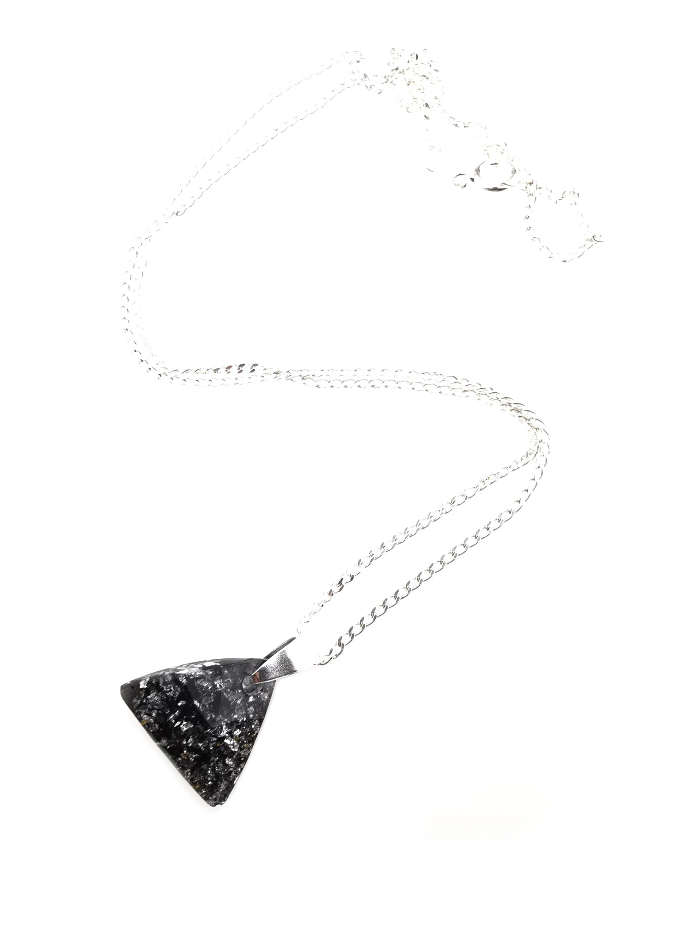 Black Triangle Orgone Jewelry Necklace by OrgoneVibes