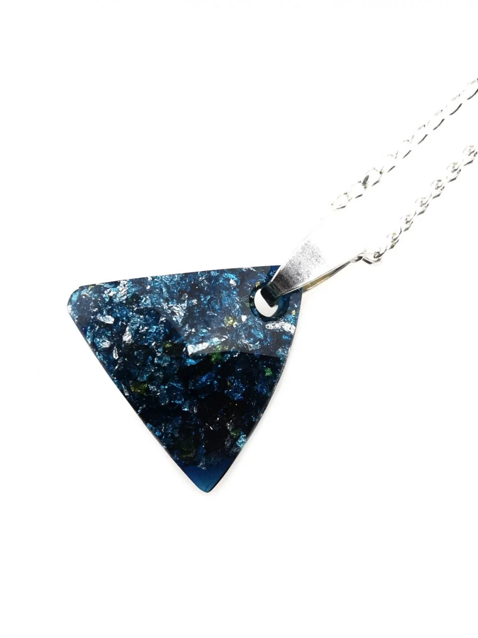 Dark Blue Triangle Orgone Jewelry Pendant By Orgonevibes