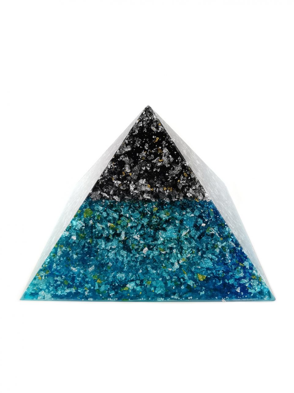 Black and Blue Orgone Pyramid by OrgoneVibes